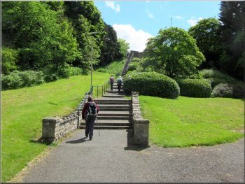 The long series of steps up from Bridgend Park