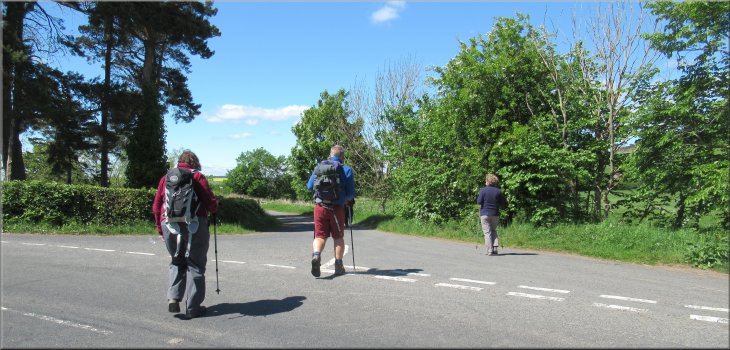 Crossing the B6401 to the minor road opposite