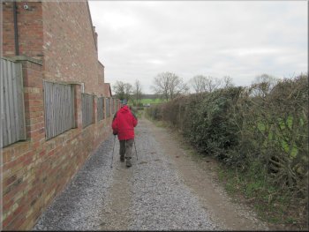 Access track from the road at Bagby towards the fields