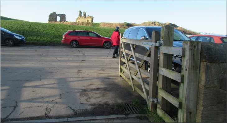Turning right off the road into the Sandal Castle car park