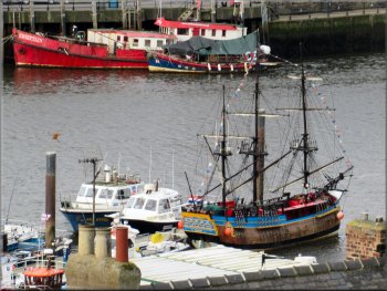 Replica sailing ship for trips from Whitby harbour