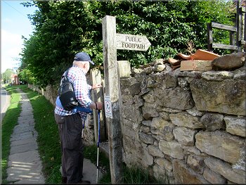Start of the footpath around the cottages near the church